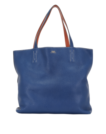Double sense Tote 40 In Deep Blue Brique Clemence Leather, &pound;950, Handbags, Blue, Leather, Front view